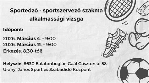 sport- és rekreációszervezés alkalmassági vizsga