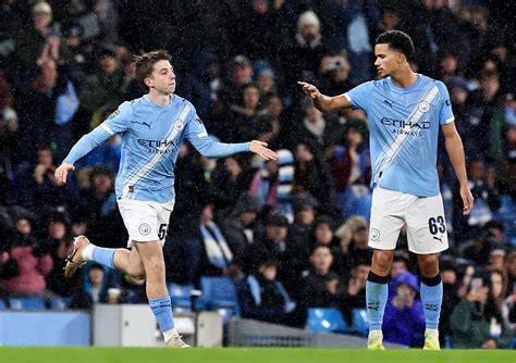Manchester City fiatal játékosai Ligakupa mérkőzésen