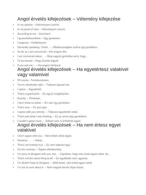 miről van szó angol kifejezések