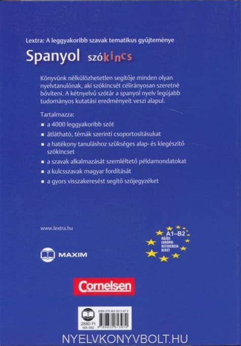 spanyol szókincs tematikus könyv