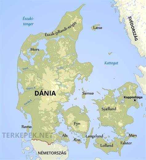 Dánia angol nyelvtudás térképe