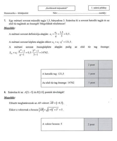 angol matematika érettségi feladatsor