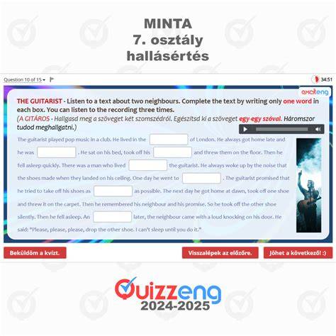 online angol kvízverseny tanulók számára
