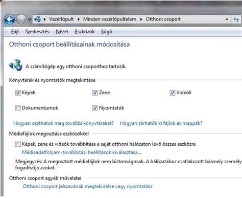 Windows Otthoni csoport hálózati megosztása