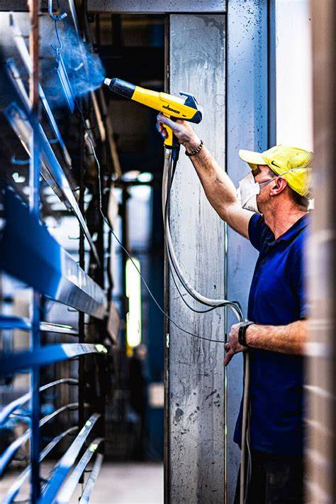 Elektrosztatikus porfestés működési séma