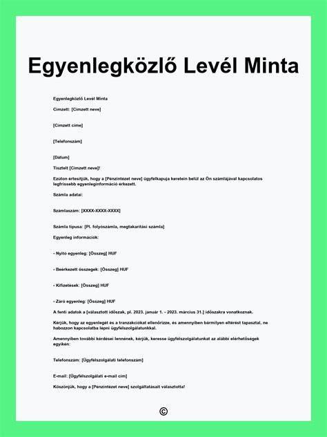 egyenlegközlő könyvelési dokumentum