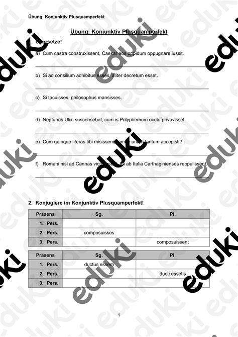 Konjunktiv Plusquamperfekt képzési séma