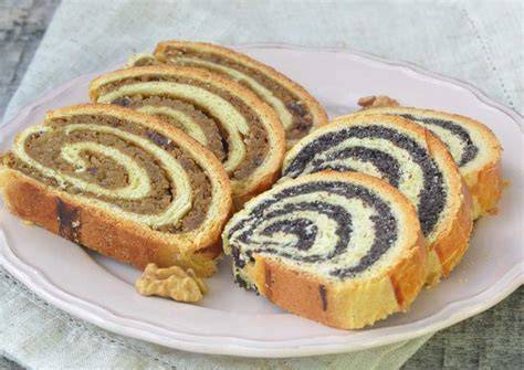 Hungarian desserts with poppy seed walnuts cottage cheese