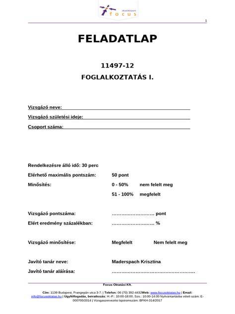 Angol nyelvű történelemérettségi feladatlap