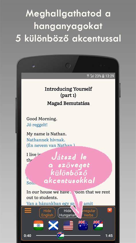 Angol beszédértés és kiejtés gyakorlása