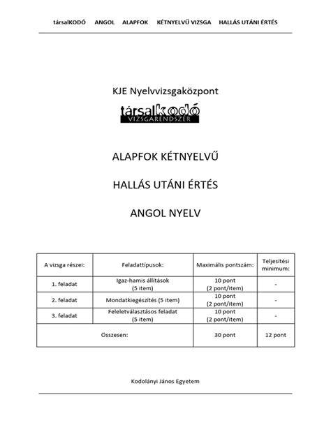 Angol hallás utáni értés gyakorlása