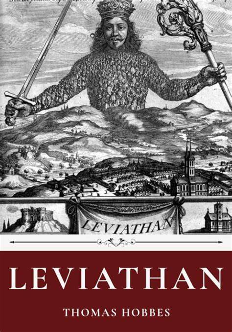 Thomas Hobbes portréja és Leviathan könyvborító