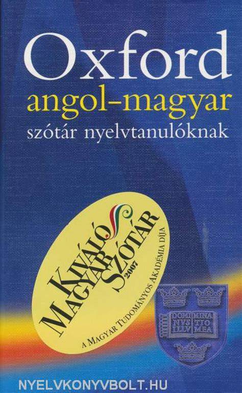 Oxford angol magyar szótár nyitott oldala