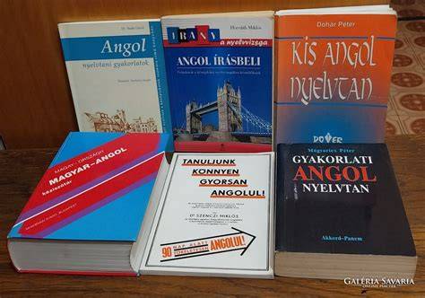 Angol tanári könyvek rendszerezett polcon