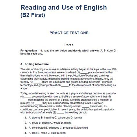 Cambridge B2 Reading feladattípusok