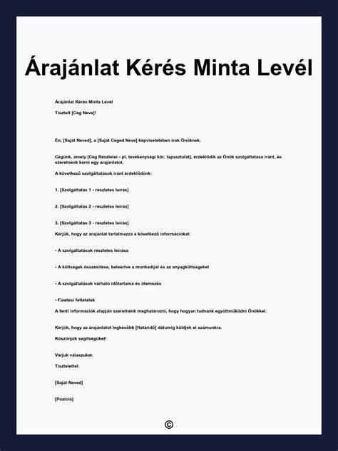 árajánlatkérés üzleti folyamatábra
